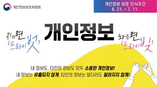 개인정보보호위원회_개인정보보호인식주간6.21-7.11